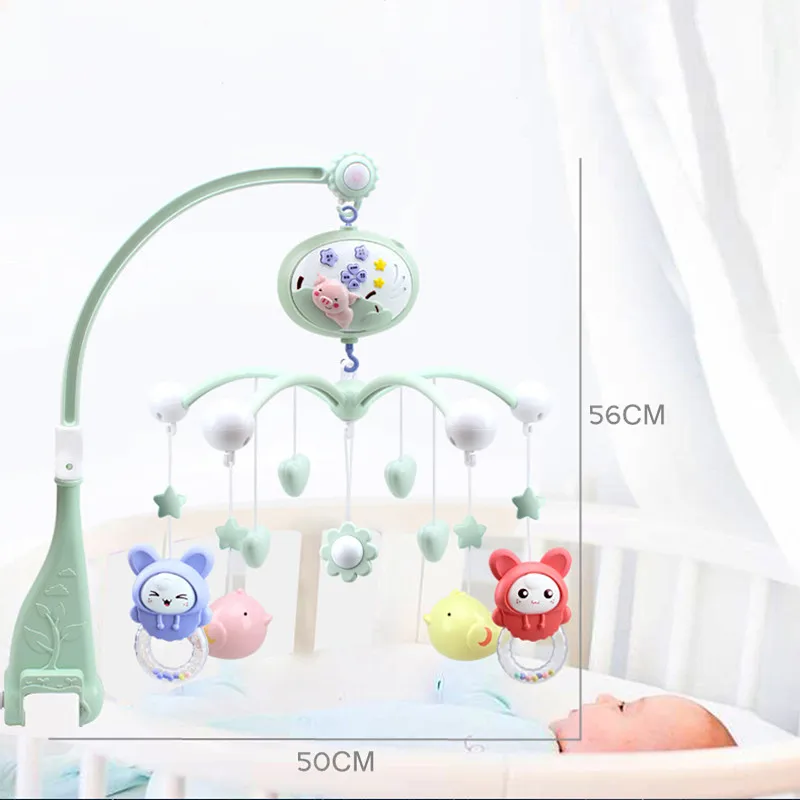 

Baby Toys Crib Mobiles Rattles Music Educational Toys Bed Bell Carousel for Cots Projection Infant 0-12 Months for Newborns
