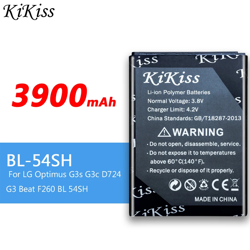 KiKiss BL 51YF/53YH/54SH/49SF Батарея для LG Optimus G3 G4 G3s G3C G4C G4S D724 D855 H815 H840 BL-54SH BL-51YF BL-53YH