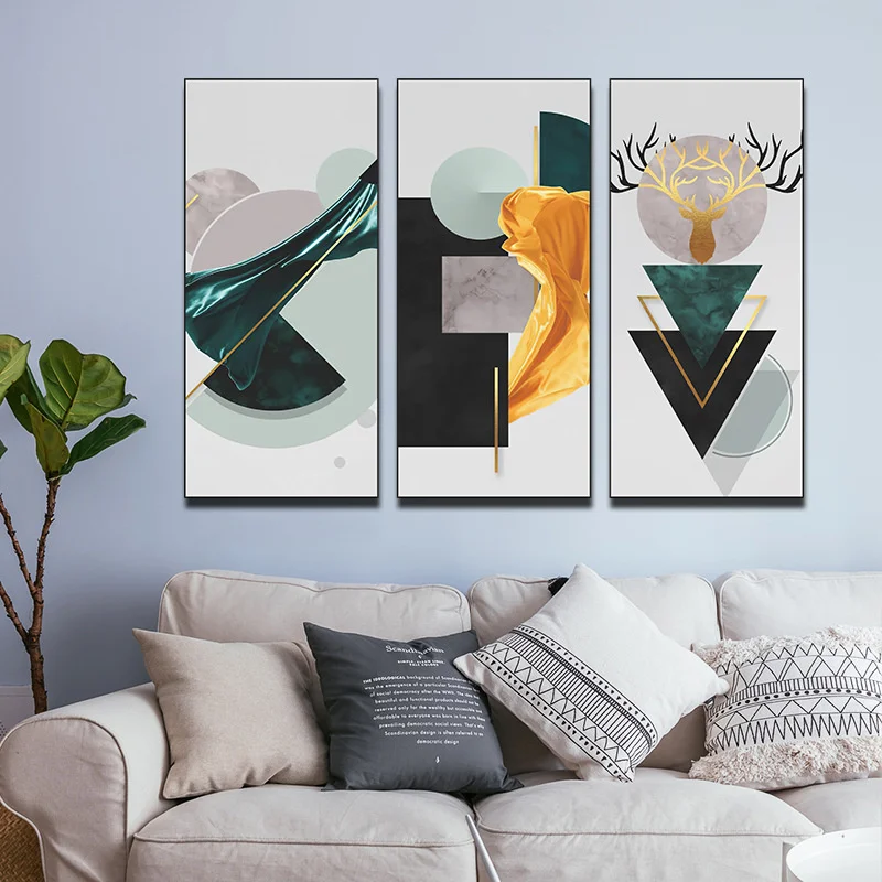 

Abstract Art Nordic Style Canvas Poster Modern Painting Geometric Pattern With Simple Color Home Decoration Living Wall Art