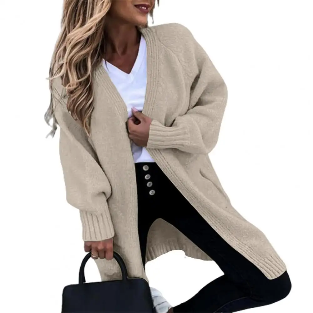 

Fadeless Acrylic Fiber Long Sleeve Pockets Solid Color Sweater Coat for Home Sweater Cardigan Knitted Cardigan