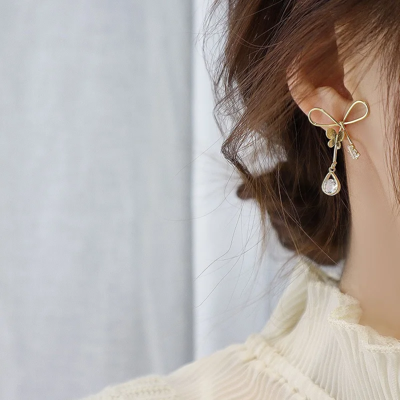 

2020 New Women's Earrings Delicate Cute Zircon Butterfly Bowknot Earrings For Women Bride's Wedding Party Jewelry Gift Wholesale