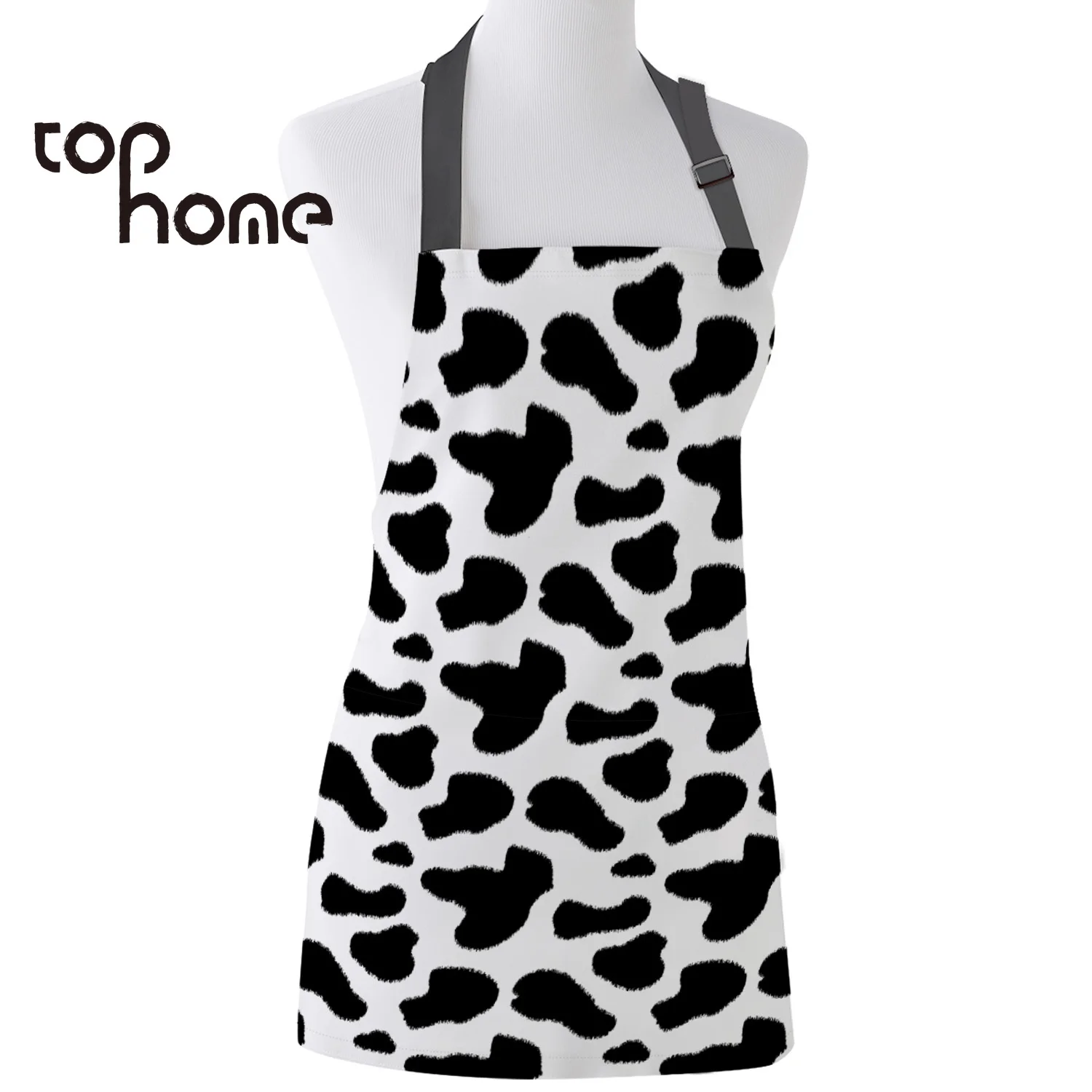 

Tophome Kitchen Apron Cow Printed Adjustable Sleeveless Canvas Aprons for Men Women Kids Home Cleaning Tools