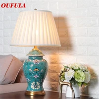 oufula ceramic table lamps desk luxury brass modern fabric lighting for foyer living room office creative bed room hotel
