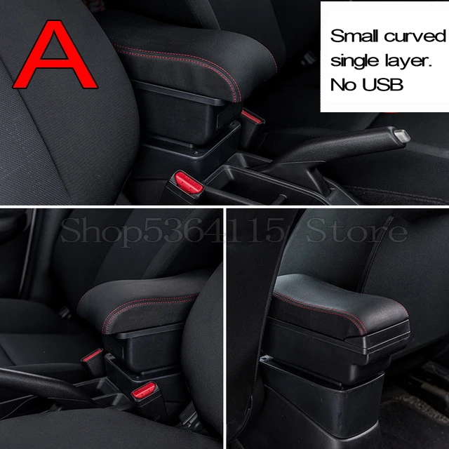 Black red line Для Suzuki Swift Handrail центральной консоли ящик для хранения+ держатель стакана, пепельница+ зарядка через USB - Название цвета: Black red line