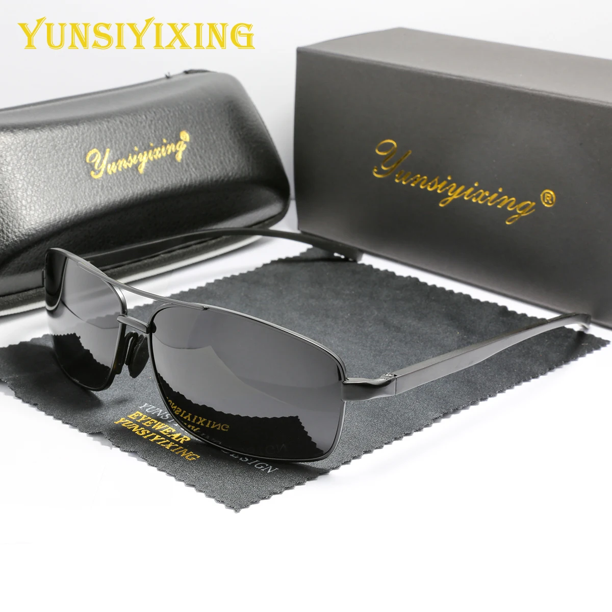 

Yunsiyixing Polarized Sunglasses Men Women Rectangle Metal Frame Sun Glasses Brand Designer Fashion Eyewear Stylish UV400 Trend