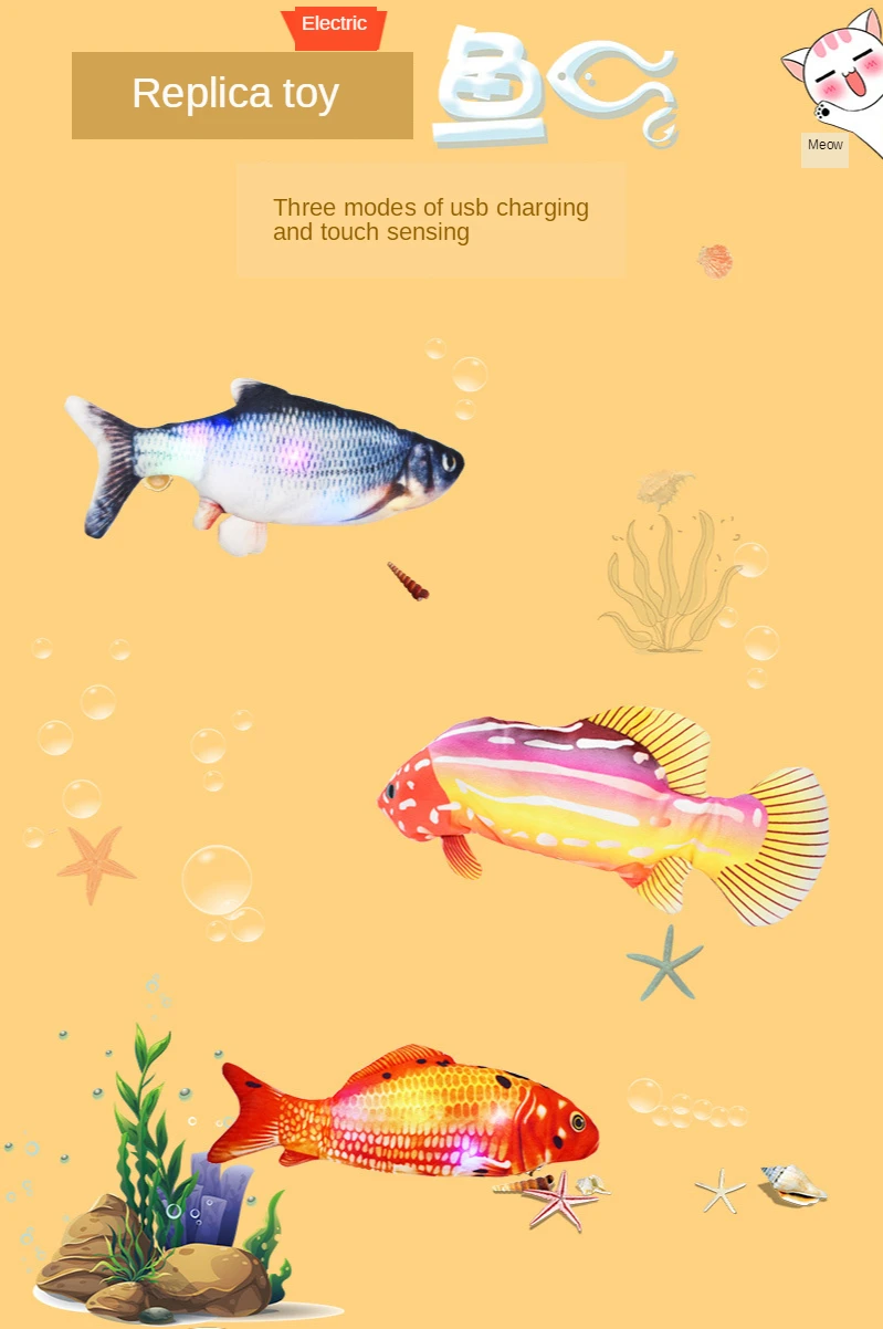 

simulates the fish to tease the cat to beat the fish to tease the cat pet toy usb the charge fish cat toys dog toys