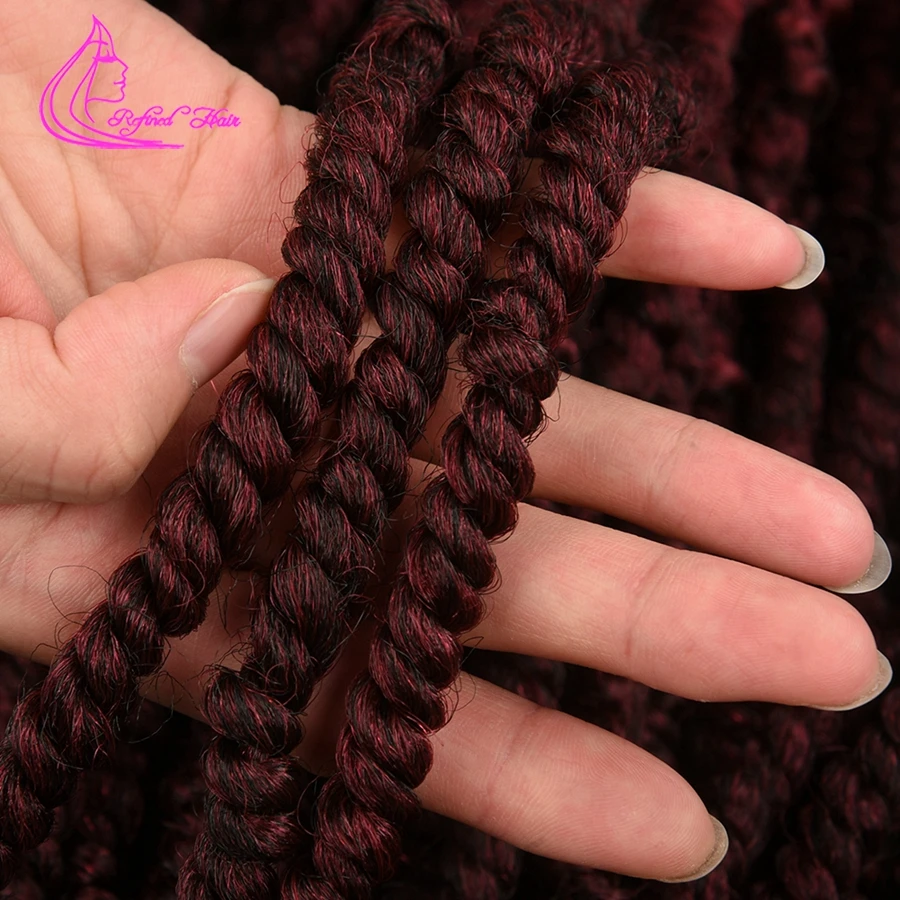 Утонченные Пружинные крученые синтетические волосы для вязания крючком длиной 18