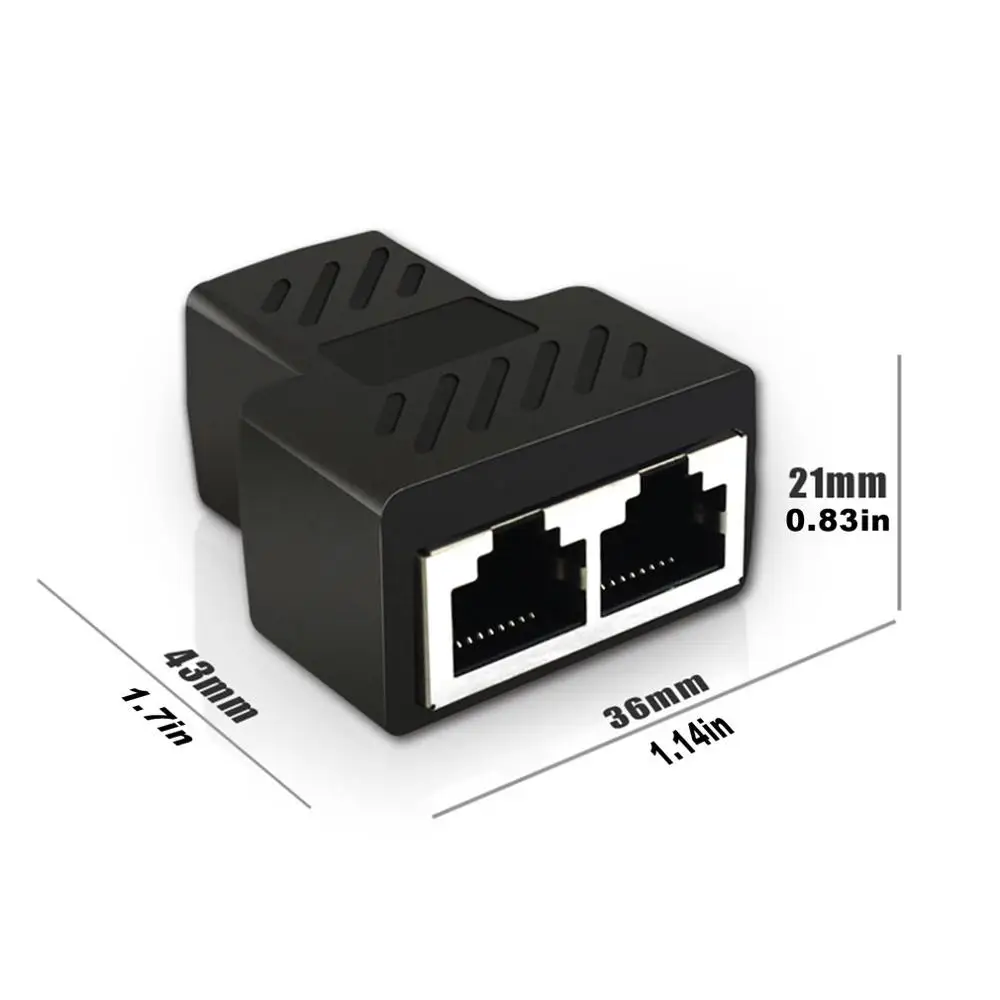 Разветвитель сетевой Ethernet RJ45 с 1 на 2 каналами двойной переходник соединитель