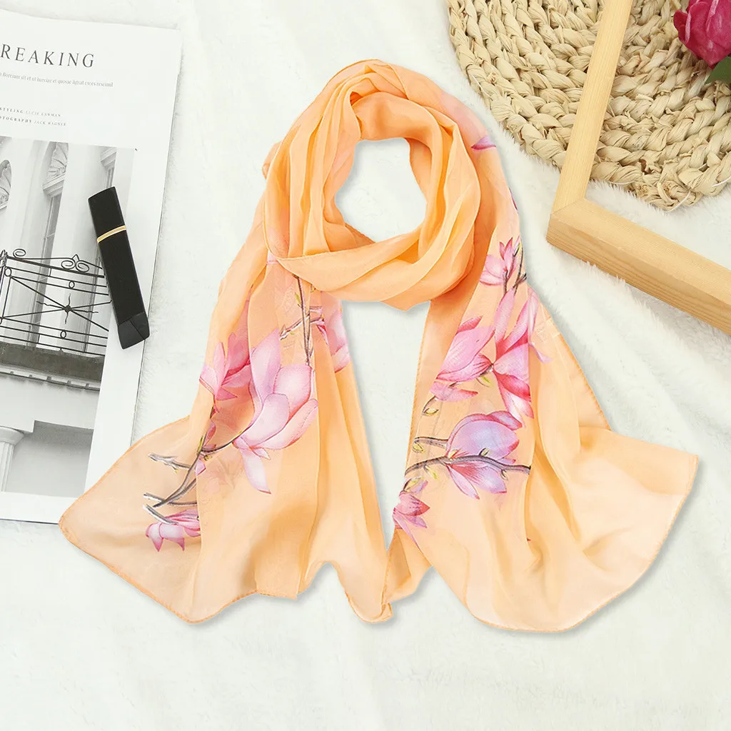 Модный женский шифоновый Длинный мягкий шарф с принтом шаль новинка 2019 весна