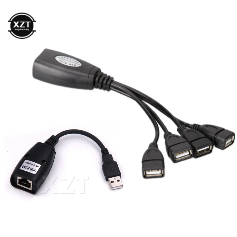 Удлинительный кабель RJ45-USB 1 комплект адаптер USB-rj45 4 USB 2 0 Ethernet удлинитель сеть LAN