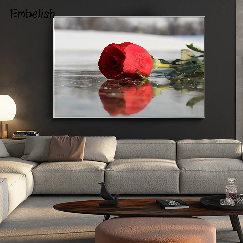 

Embelish 1 Pieces Red Rose Flowers Modern Home Decor HD Print On Canvas Paintings For Living Room Wall Art Bedroom Pictures