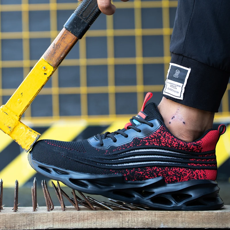 

Safety Shoes 2021 New Work Sneakers Anti-puncture Work Shoes Anti-smash Steel Toe Shoes Sport Safty Shoes Lightweight Men Shoes