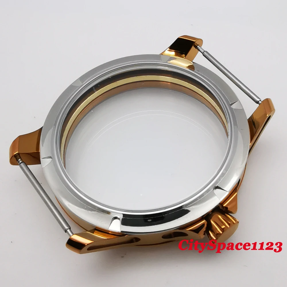 Часы стерильные Чехол 45 мм с латунным покрытием подходит для ETA 6497 6498 ST36 мужские