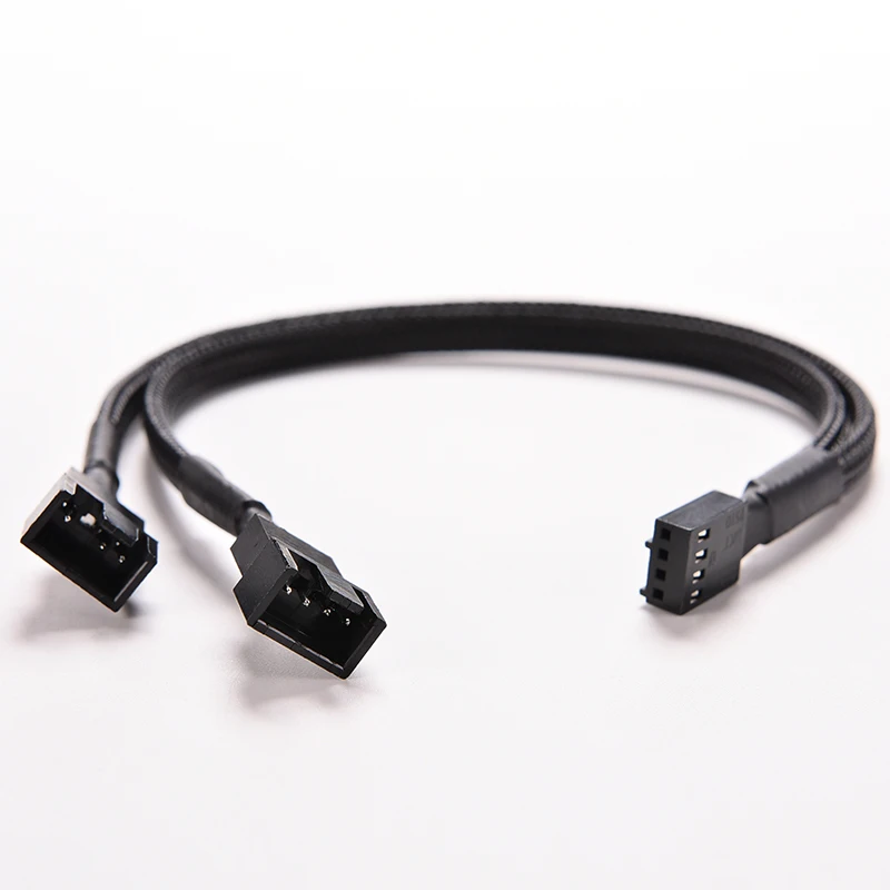 

1PC 4Pin PWM To Dual PWM Computer Case Fan Power Sleeved Y-Splitter Adapter Cable 26.2cm Computer Case Fan Power Cable