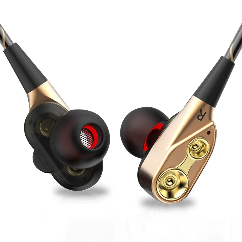 Новые наушники P12 с двумя драйверами стерео басовая гарнитура двойные