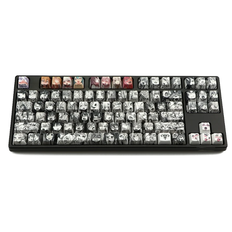

PBT 108 key Ahegao Keycap Dye Sublimation OEM Profile Anime Keyboard Keycap Q1JC