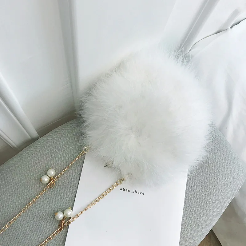 Luxury Designer Fur Purse Women Ostrich Feathers Evening Party Bag Famous Brand Handbag Fall Winter Party Day Cluthes Drop Ship