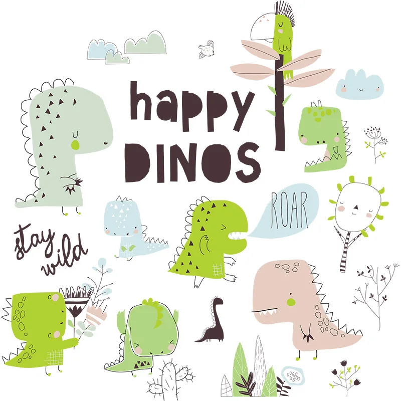 

Cartoon Dinosaur Kids Room Wall Stickers for Living Room Bedroom Corridor Wall Decoration Self Adhesive Furniture Wallpaper