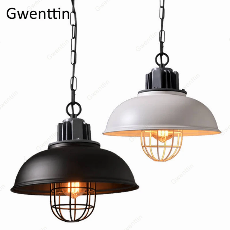 

Iron Cafe Pendant Light Retro Loft Industrial Hanging Lamp for Bedroom Living Room Home Deco Modern Led Light Fixtures Luminaire