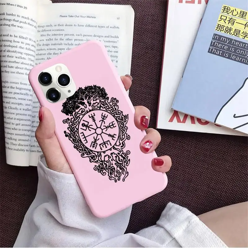 

Viking Vegvisir Odin Nordic Phone Case Candy Color for iPhone 11 12 pro XS MAX 8 7 6 6S Plus X 5S SE 2020 XR