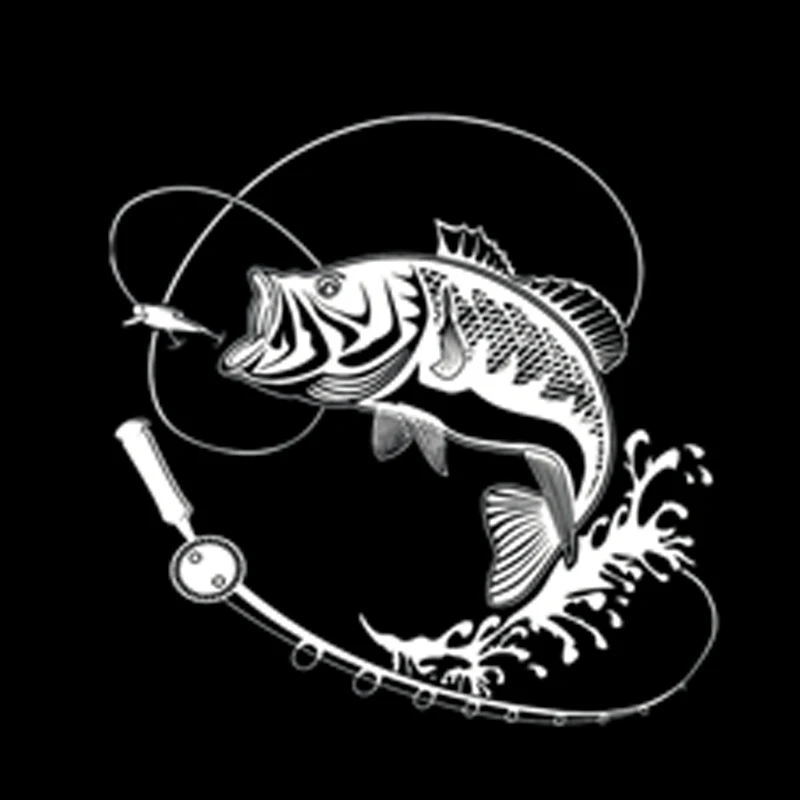 

Creative Fishing Silhouette Car Sticker Vinyl Decal Black/Silver Decor 18cm*18cm