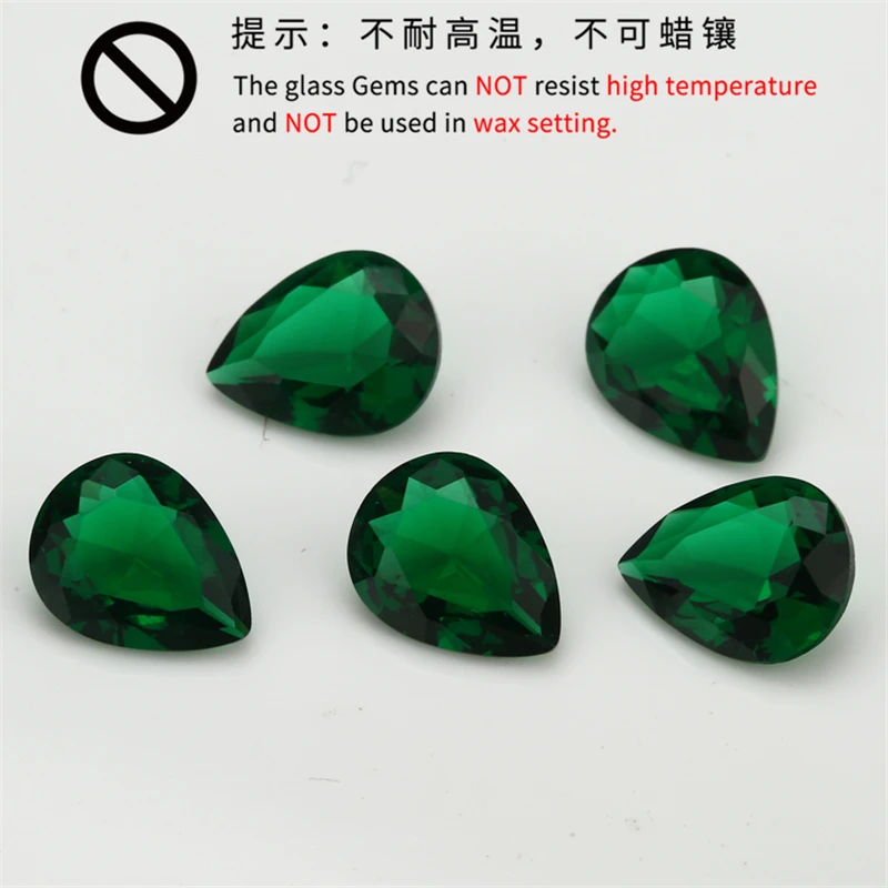 50 шт. 2x3 13x18mm Груша Форма Свободно сидящий стеклянный камень розовый красный цвет