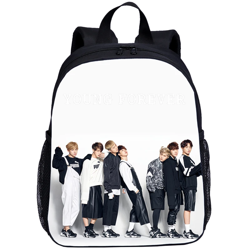 Новинка, Kpop Jungkook Suga V JIMIN, детские школьные сумки для младенцев, красивый туристический рюкзак для маленьких девочек, Harajuku, детская повседневная сумка, Книжная сумка - Цвет: Слоновая кость