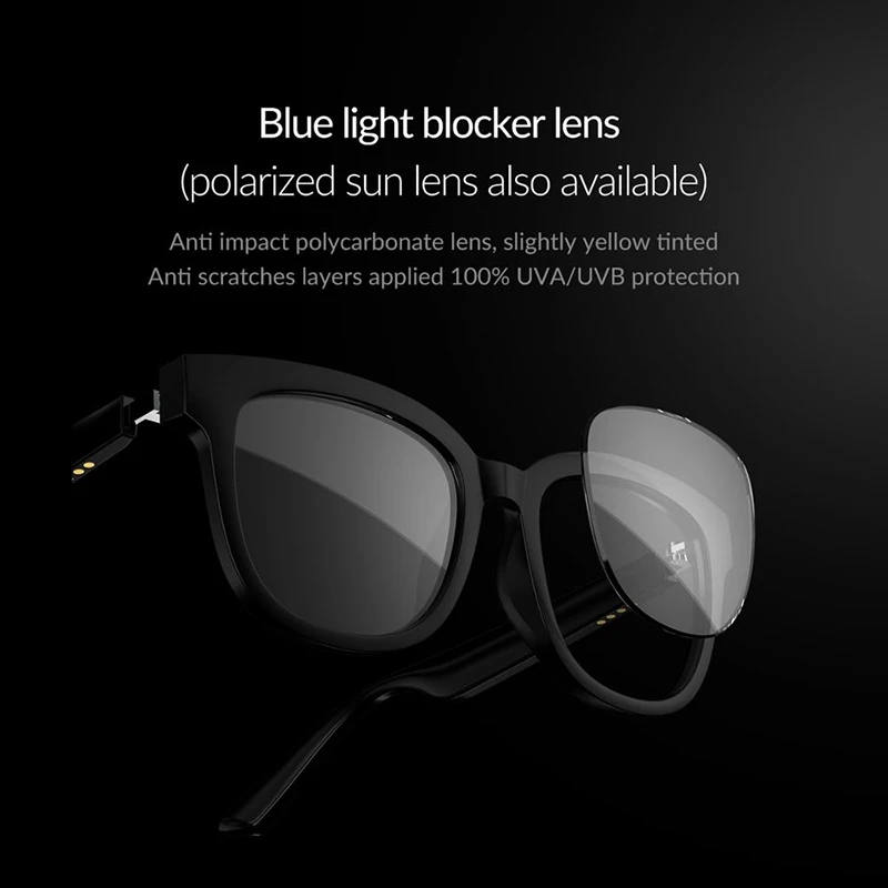 구매 업그레이드 블루투스 5.0 스마트 안경 음악 음성 통화 선글라스는 처방 렌즈와 일치 할 수 있습니다 호환 IOS 안드로이드