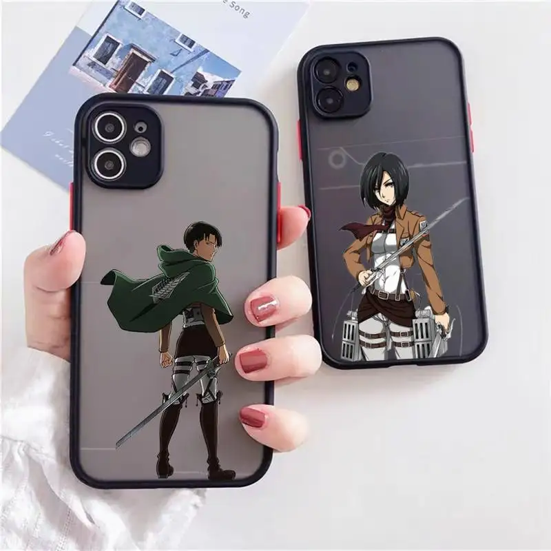 

Anime Attack on Titan Phone Case for iPhone 13 Pro Max 11 12 Pro Mini XS XR X 7 8 Plus Shockproof clear Cover