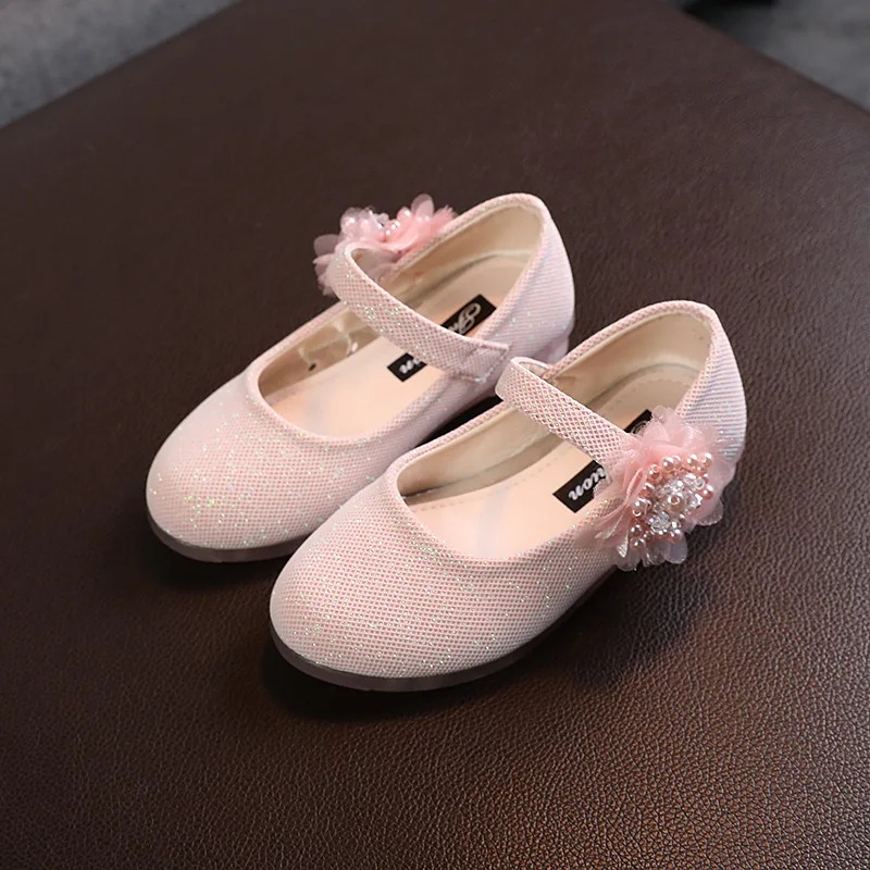 

Обувь для маленьких девочек, детская обувь принцессы с цветочным принтом и жемчугом, модная милая удобная обувь для танцев и вечеринок, демисезонная детская обувь для малышей G260