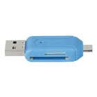 Кардридер 2 в 1, USB, Micro USB, OTG, для TF, SD-карт