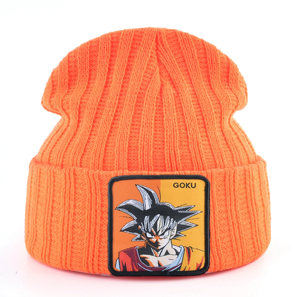 Модная Зимняя Шапка-бини с драконом для мужчин, вязаные шапки GOKU, мужские шапки с вышивкой, теплые шапки, женские шапки в стиле хип-хоп