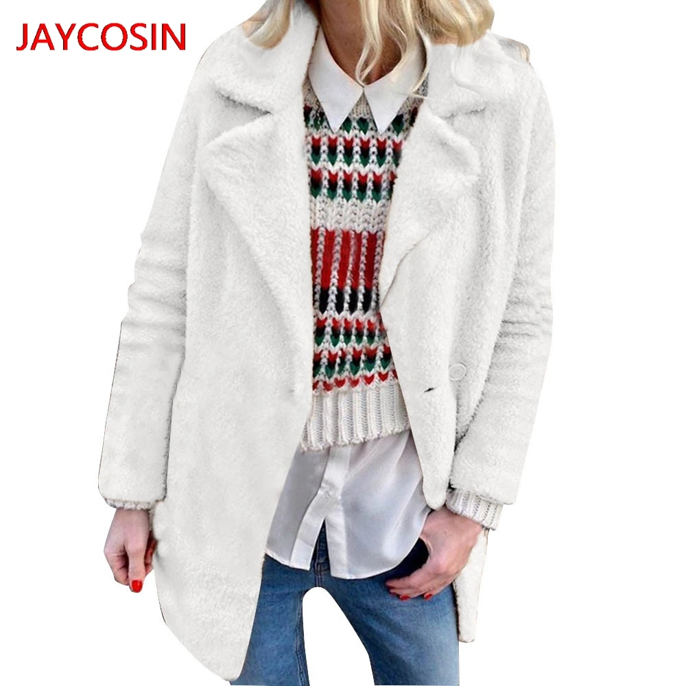 JAYCOSIN Женская куртка Зимние теплые пальто и куртки женские повседневные Lapela воротник длинный рукав горячая