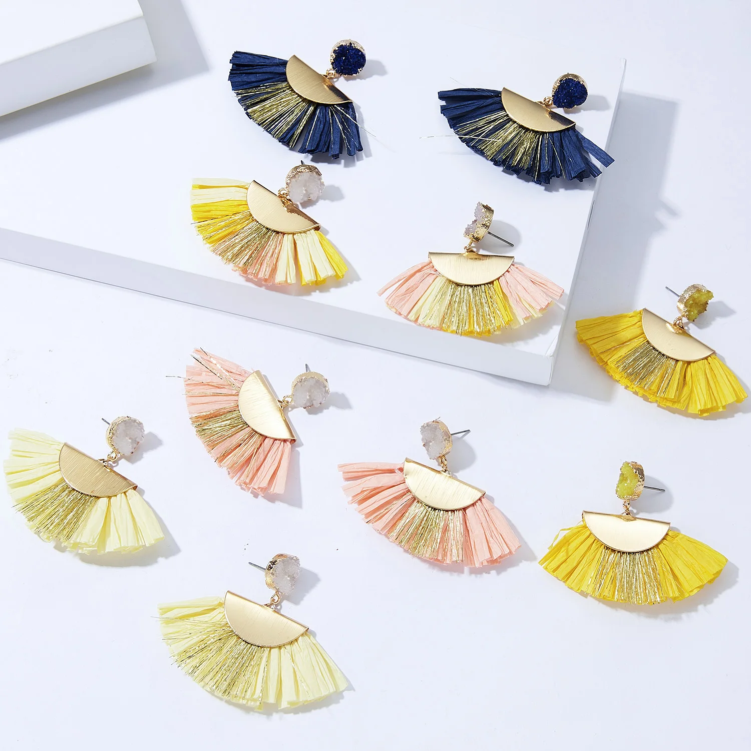 Новинка 2019 этно-богемные серьги-подвески из Lafite серьги смолы с натуральным