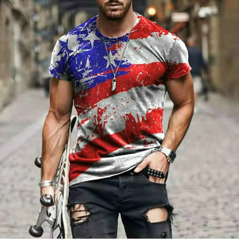 

6 Shiel-European and American street T-shirt highway letter printing short-sleeved T-shirt No. 66 casual street style summer pol