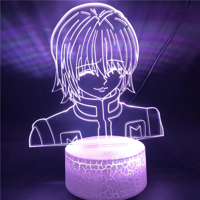 

3D светодиодный ночной Светильник Kurapika рисунок акриловые аниме Hunter X Hunter вокруг для детей на день рождения, подарок на праздник рисунок ночно...