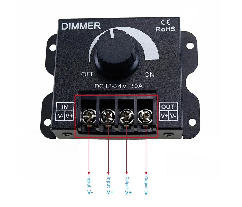 CE ROHS LED диммер постоянного тока 12V 24V 30A Регулируемая яркость лампы полосы 5050 3528 2835
