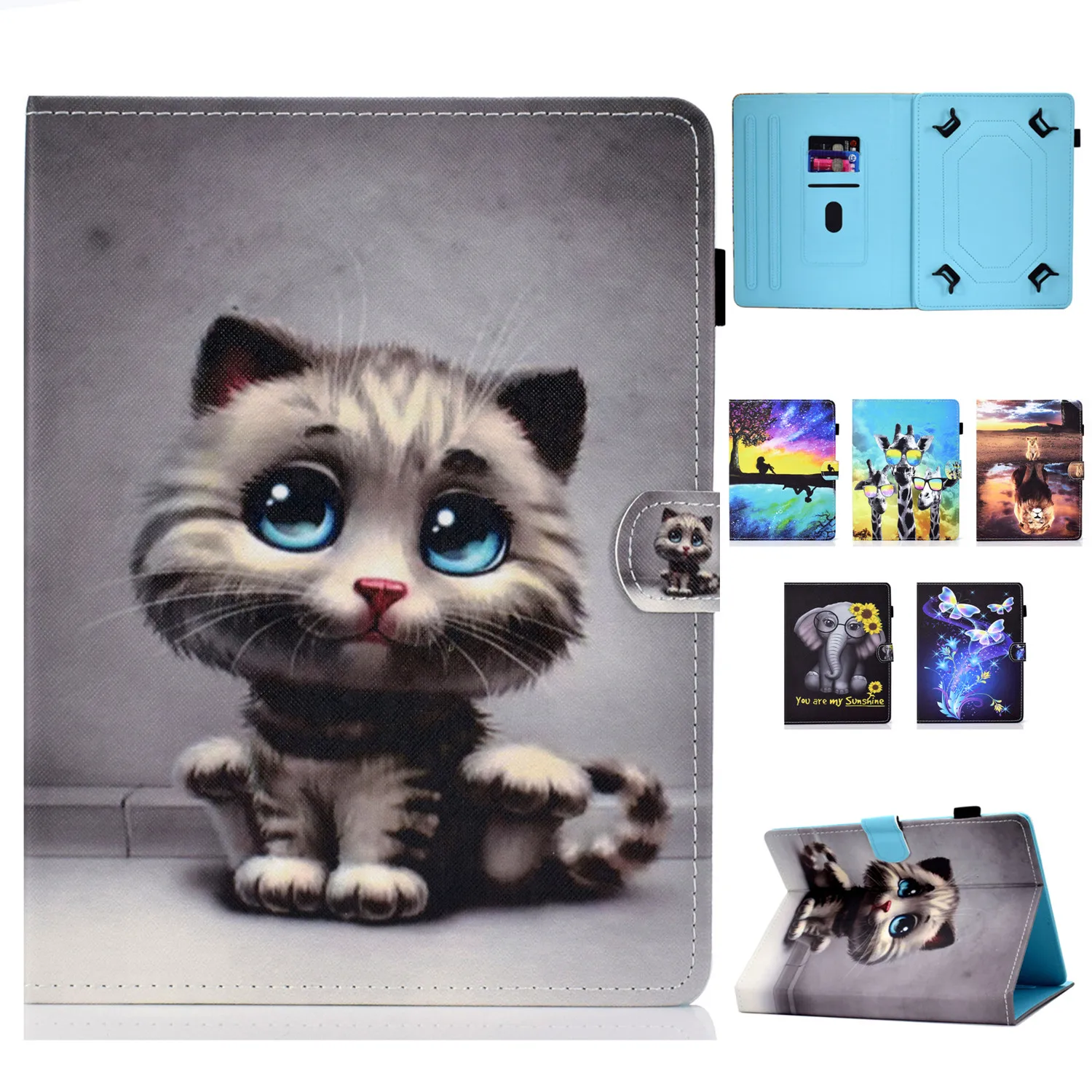 PU Leather Universal Case for Kobo Glo HD Touch EReader / Aura Edition 2 / Clara HD N249 6" Ebook Print Cover Cute Tablet Bag
