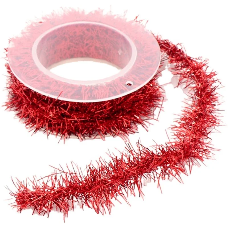 

3 Meters Length Metallic Tinsel Ribbon Gift Box Wrapping Belt DIY Party Wedding Home Decoration Gold Silver