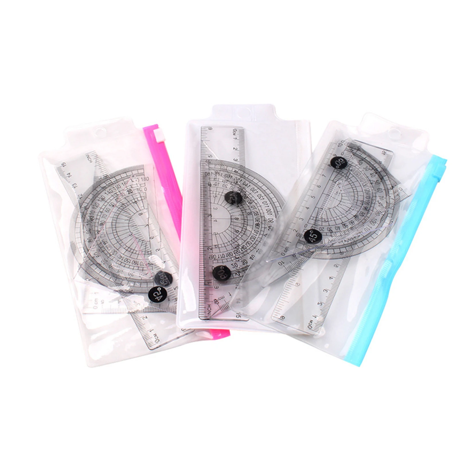 

4Pcs Ruler Set Geometry Triangle Straightedge Multifunctional Math Drawing Caliper Stationery Rulers for School NK-Shopping