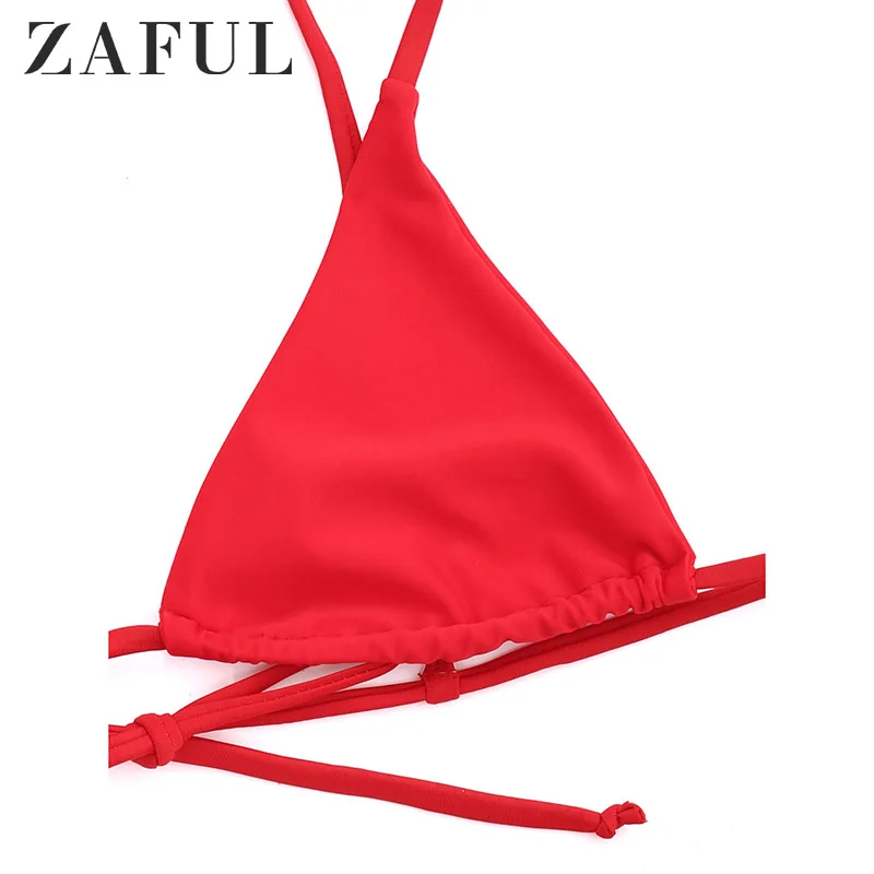 Женский купальник на бретельках ZAFUL бикини с низкой талией и бретельками