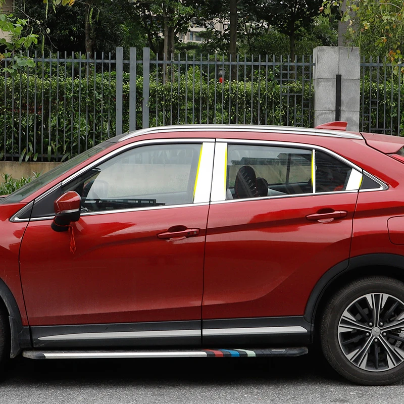 Для Mitsubishi Eclipse Cross 2018 2019 накладки из нержавеющей стали на столб окон автомобиля