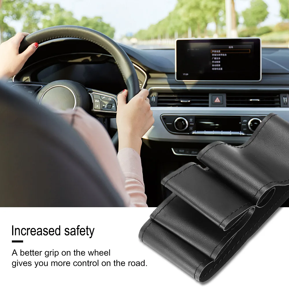 Vingtank волоконный кожаный чехол рулевого колеса автомобиля протектор