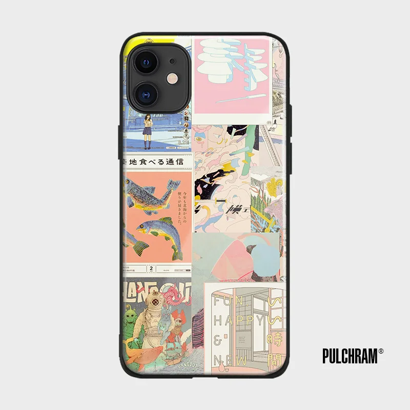 ЯПОНСКИЕ ВИНТАЖНЫЕ коллажи Ukiyo e мягкий силиконовый стеклянный чехол для