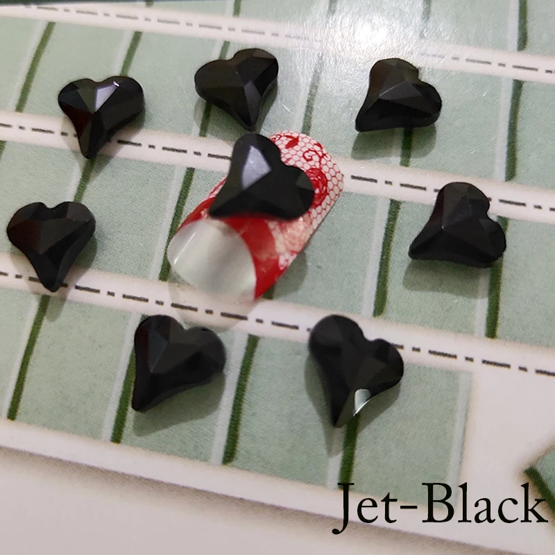 Jet Black 20 шт, 8 мм, алмазные Стразы для маникюра, блестящее стекло, клей на спине, стразы для рукоделия, 3D ногтей - Цвет: Jet Black