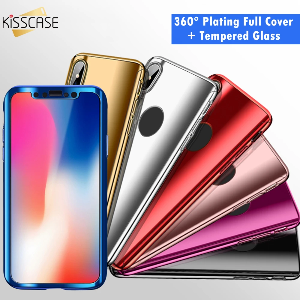 Чехол KISS 360 Полное покрытие чехол для iPhone 11 Pro Max XR 7 закаленное стекло X XS 6S 8 Plus