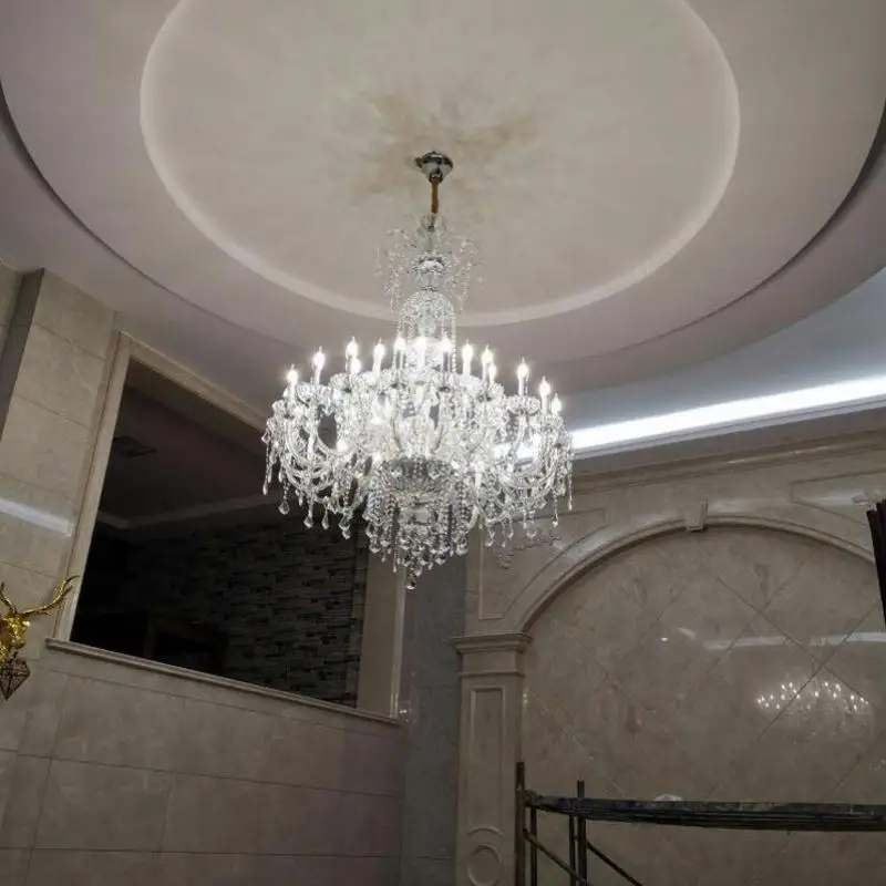 Большая Потолочная люстра светодиодные светильники из хрусталя для церкви