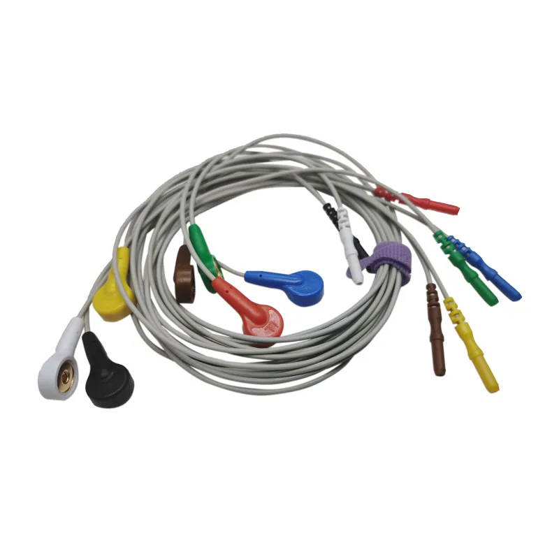Holter Recorder ECG Patient Cable Din 1 5 7 Leads Snap 4 0 AHA Standard для Din1.5 медицинские инструменты |