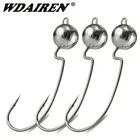 Рыболовный крючок с широким кривошипом, 5 шт.лот, свинцовый джиг с головкой, рыболовный крючок для мягкой приманки в виде червяка, 3,5 г, 5,5 г, 7,5 г, 10,5 г