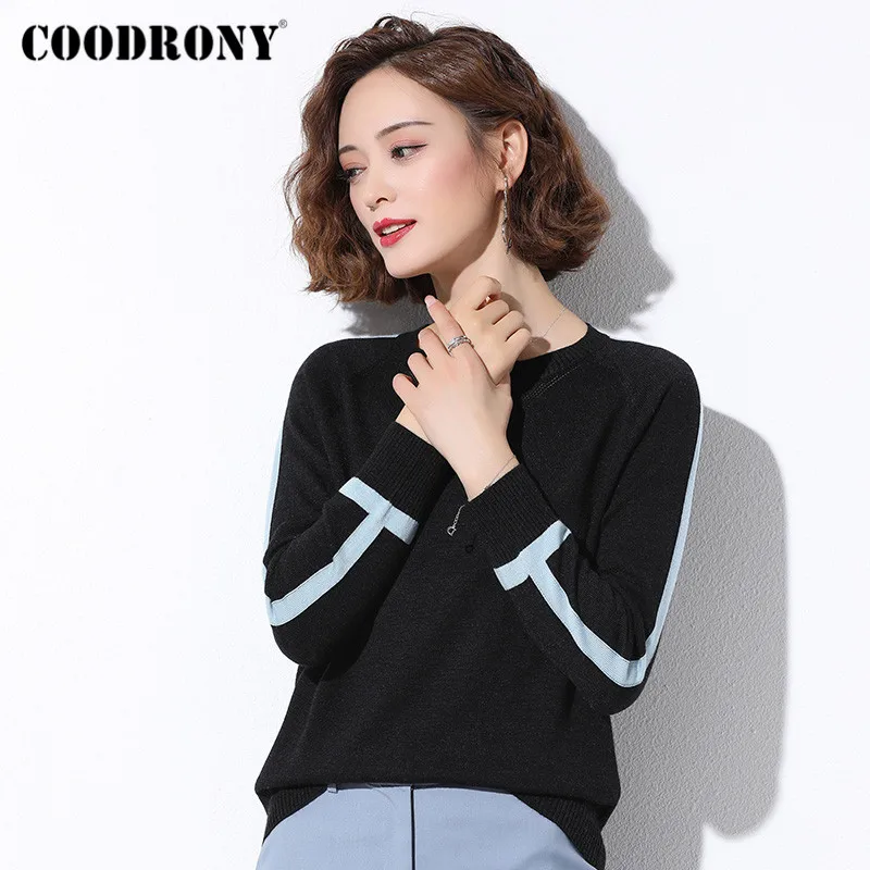 

COODRONY Brand Streetwear Fashion Striped O-Neck Women‘s Clothing 2020 Autumn Winter Knitted Slim Pullover Sweater Female W1067